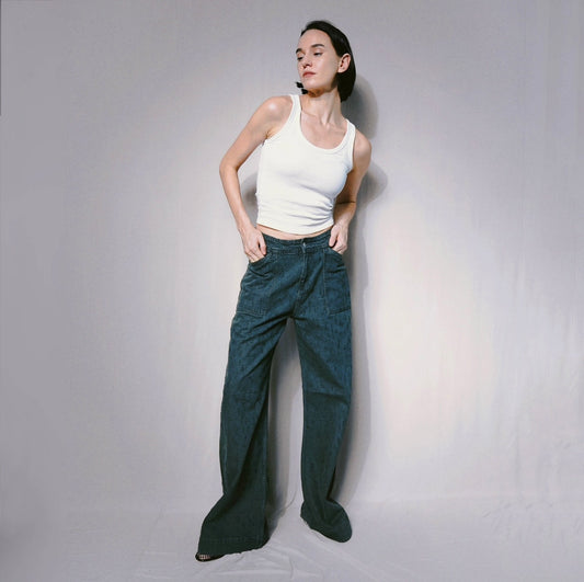 RIPPED-DARK GRAY DENIM