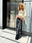 GRAY SHADE HIGH-WAIST CARGO JEANS