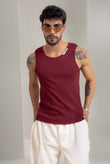 Burgundy Ripped Tank Top
