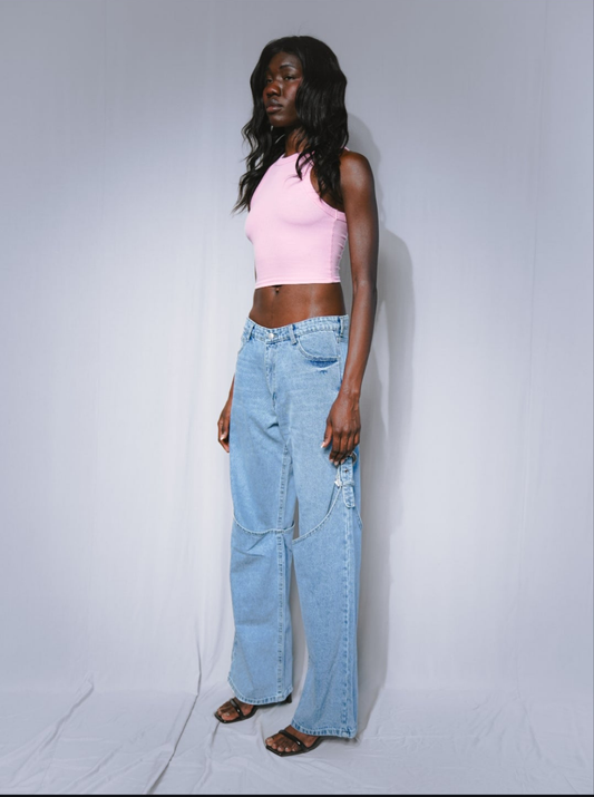 WIDE LEG PANTS WITH BUCKLE