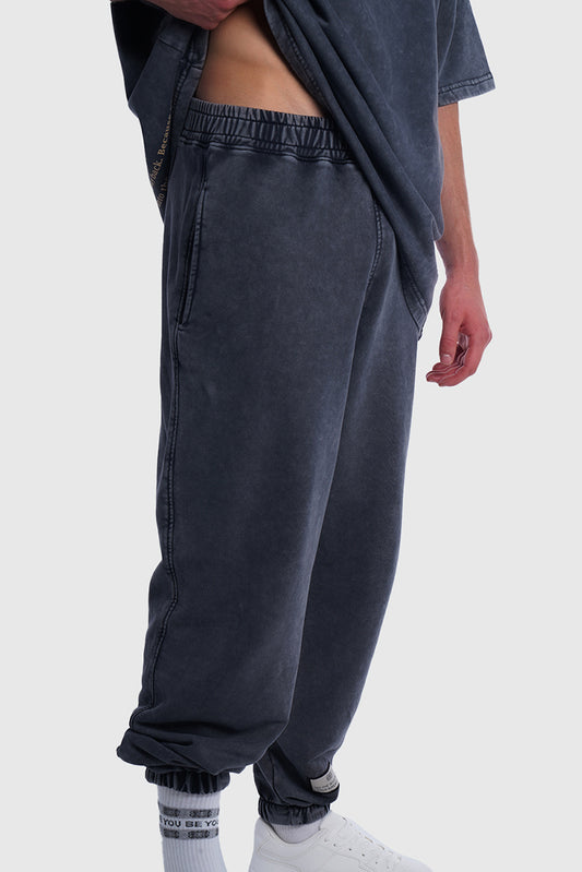 GRAY WASH CUFFED SWEATPANTS